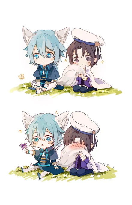 オオカミ環ちゃんのしっぽはもふもふして気持ちいい見える。すっごく覆いたい! 
