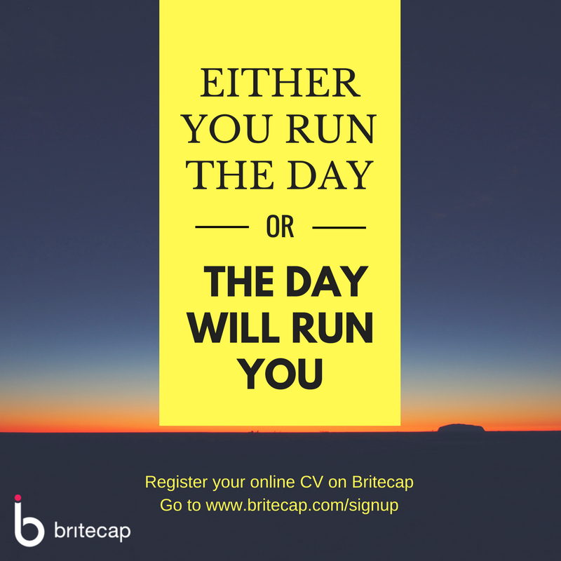 britecap's tweet photo. Run your day, make a success and feel absolutely awesome about it! Take the step to find a job with @britecap #bediscovered https://t.co/eSrsqkHhMA