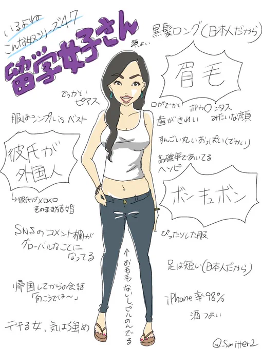【いるよね こんな奴シリーズ47】
『留学女子さん』

#あるある
#いるいる
#留学
#留学生
#共感したらRT 