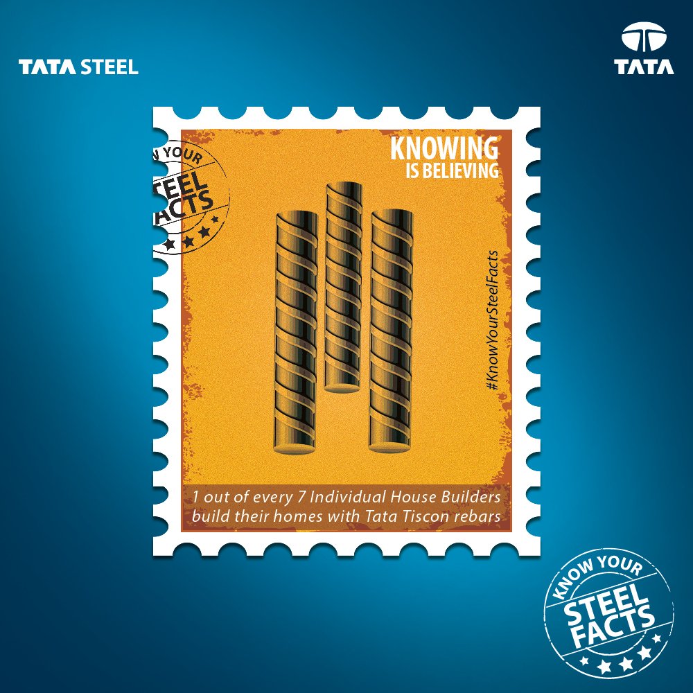 TataSteelLtd's tweet photo. #KnowYourSteelFacts: Reinforcing strength to your home. https://t.co/KlpuQI03wI
