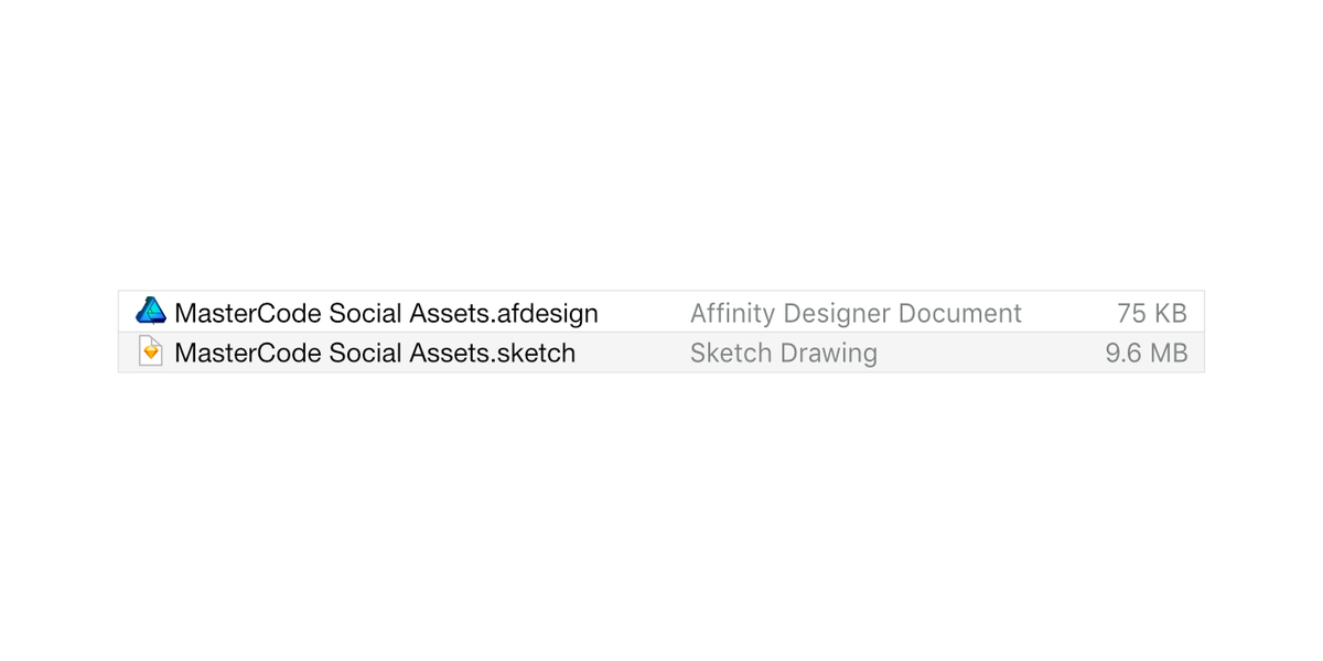 mastercodekw's tweet photo. بالرغم من أن التصاميم اللي عملتها في الملفين متطابقة إلا أن حجم ملف @MacAffinity Designer كان 75KB فقط مقارنة بـ 9.6MB لملف @sketchapp !! https://t.co/GqkhI6EDE3