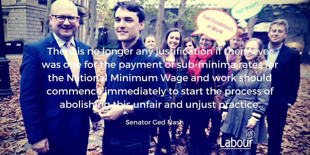 labour's tweet photo. .@geraldnash has called on the youth rate of the minimum wage to be scrapped. #EndPayDiscrimination https://t.co/d0Dwe8wNkk https://t.co/03X4AbmvCr