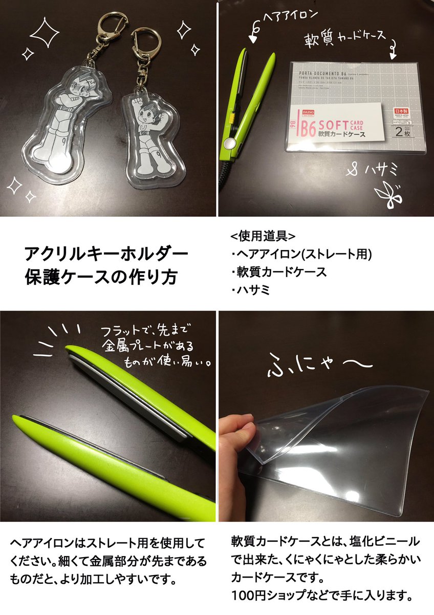 クミオ A Twitteren アクリルキーホルダーの保護ケースの作り方 やっとこさアップできましたe 分かりにくいかも知れませんが よかったら参考にしてくださいませ W