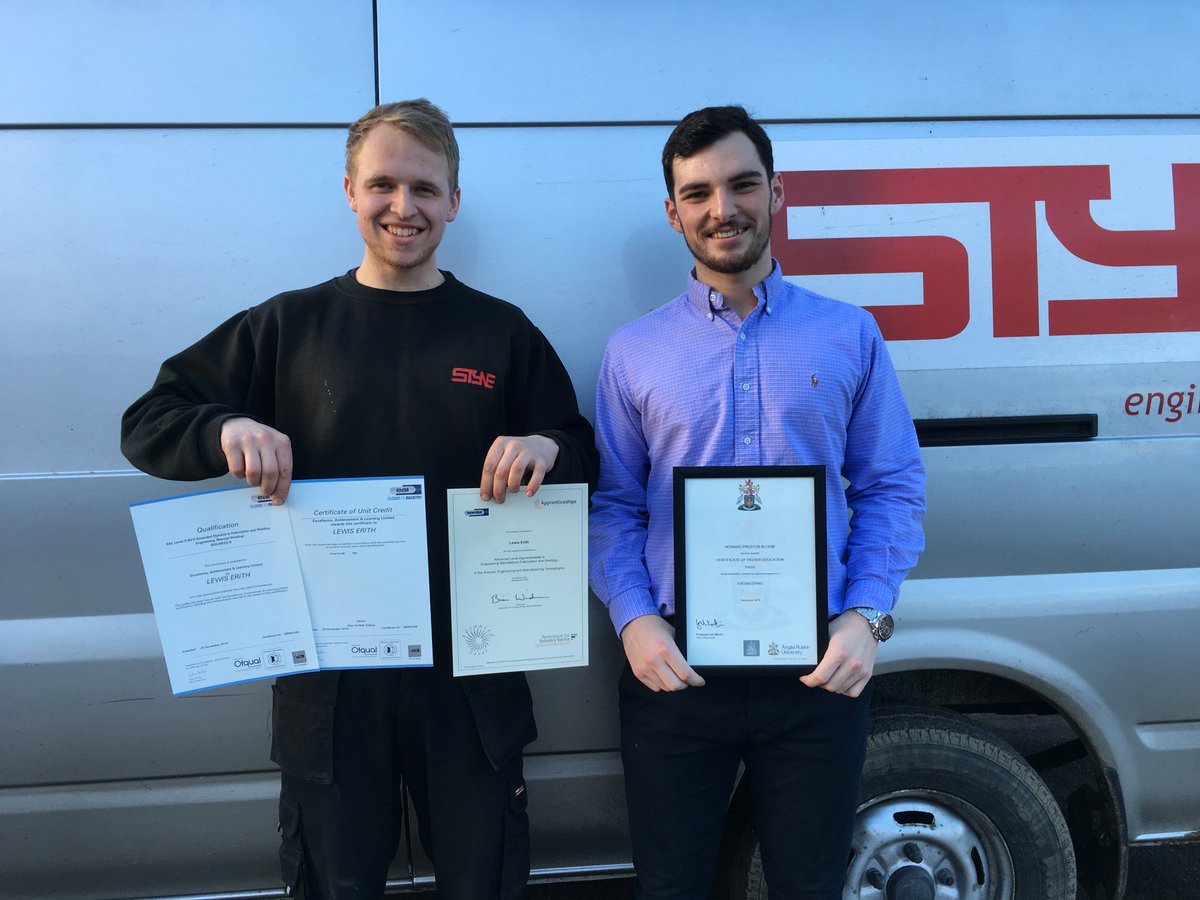 Congratulations go to Howard Preston-Bloom and Lewis Erith on achieving your University and College certificates in Engineering #apprentice