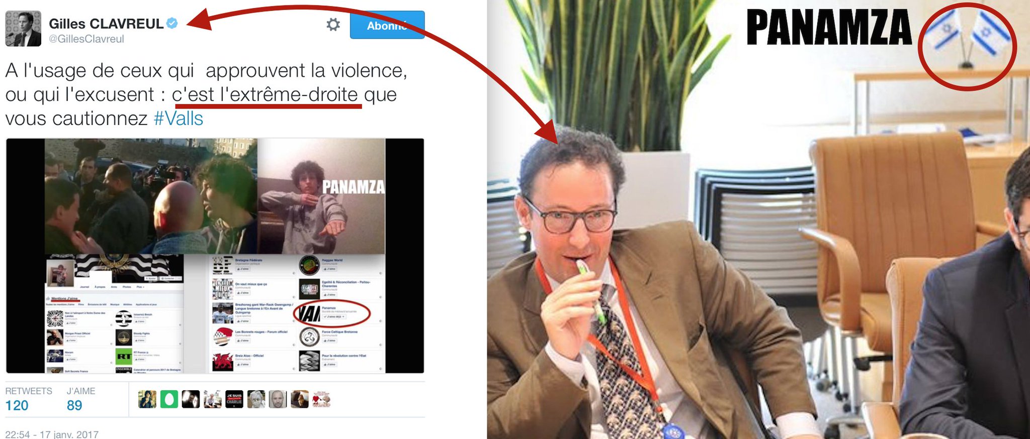 Panamza, un site d'«extrême-droite» selon Gilles Clavreul, collaborateur de l'extrême droite israélienne