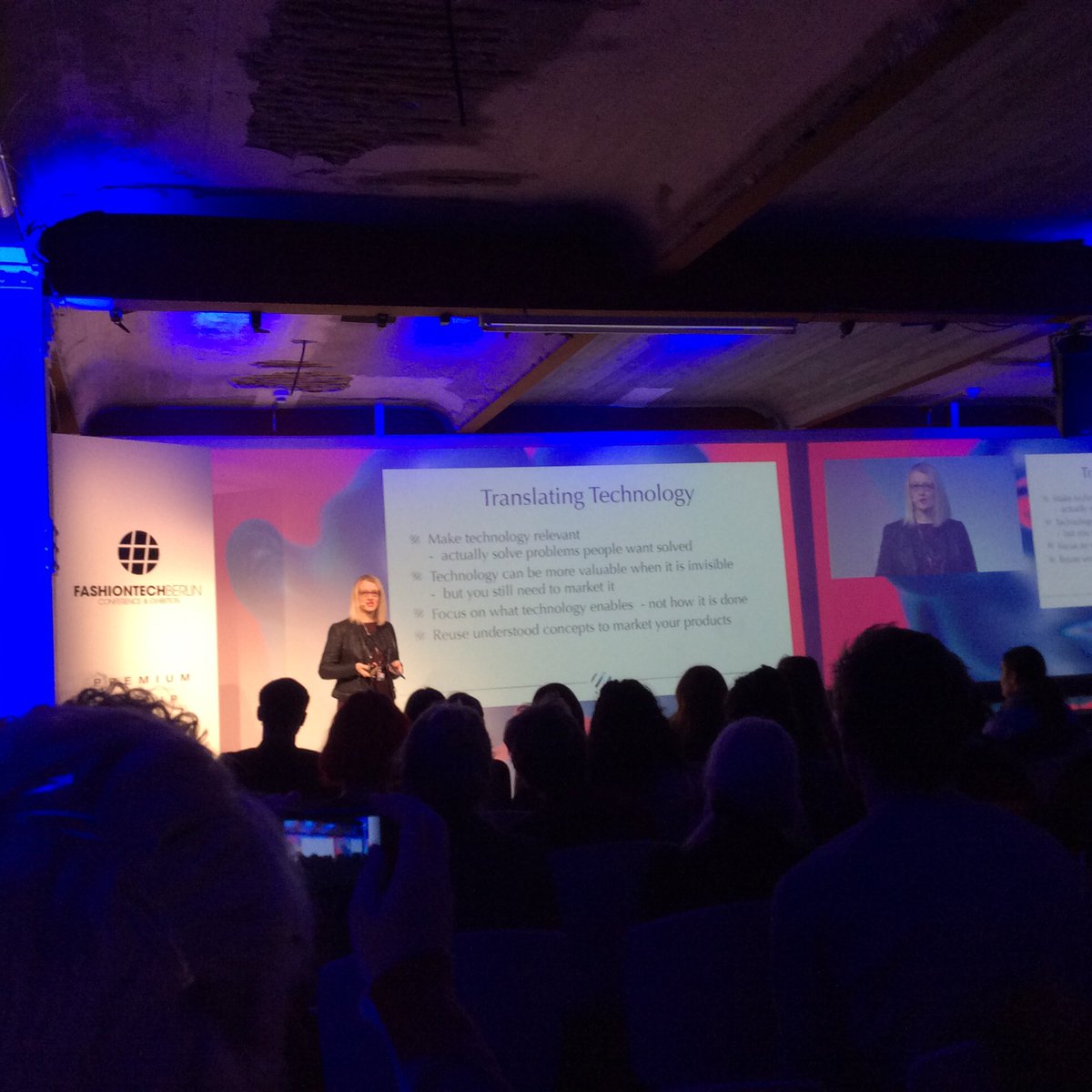 itsFASHIONTECH's tweet photo. "Focus on what technology enables, not how it is done." @trinawatt #FASHIONTECHBerlin #FashionTech #translatingtechnology https://t.co/UEXgRtdiNb