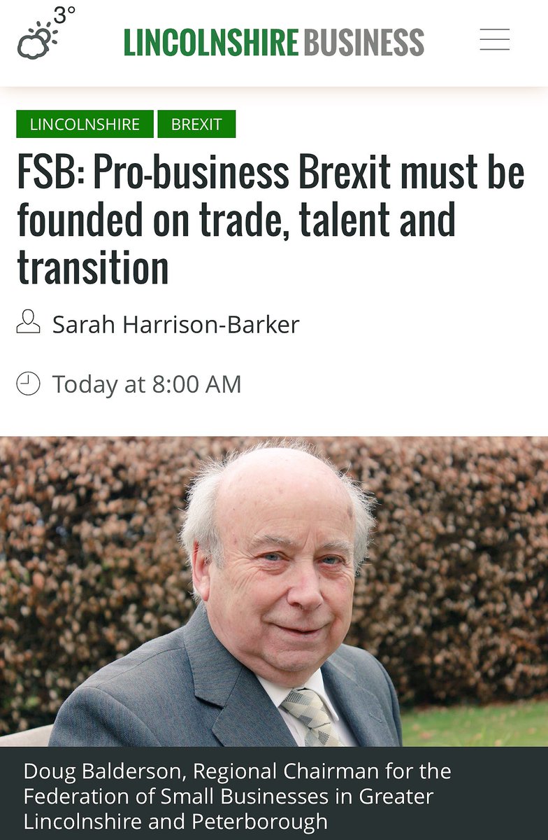 lincreenvision's tweet photo. Great read by @fsb_policy in @LincsBusiness on #Brexit  -  @FSBLincs https://t.co/i6PYqxH0w7