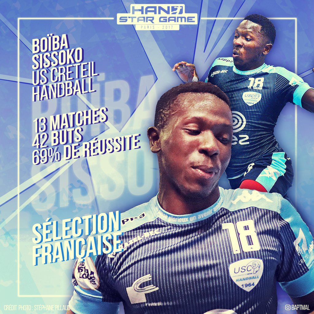 handstargame's tweet photo. #HandStatsGame J-14 : @BOYBASISSOKO_22 du @USCreteilHB en @LidlStarligue
#SélectionFrançaise #HSG2017 https://t.co/Xq9d2BlObz