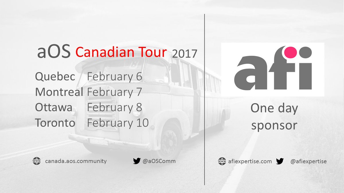 aOSComm's tweet photo. Thank you @afiexpertise for sponsoring the #aOSCanadianTour #afiexpertise https://t.co/5og6mE42o2 https://t.co/jqueBg9rfQ