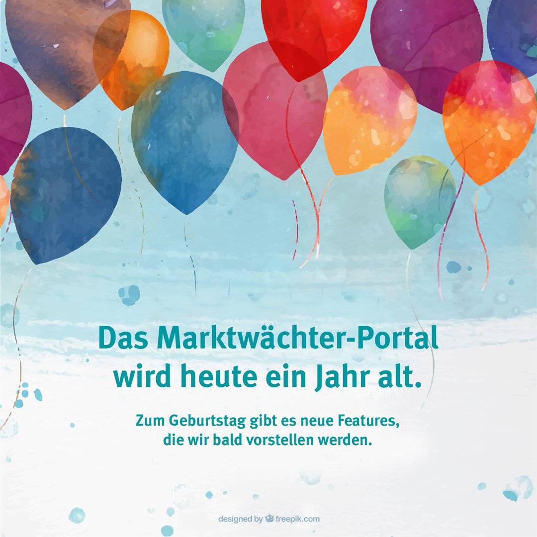Marktwaechter's tweet image. Das #Marktwächter-Portal feiert heute Geburtstag! Schon über die Projekte informiert? marktwaechter.de
