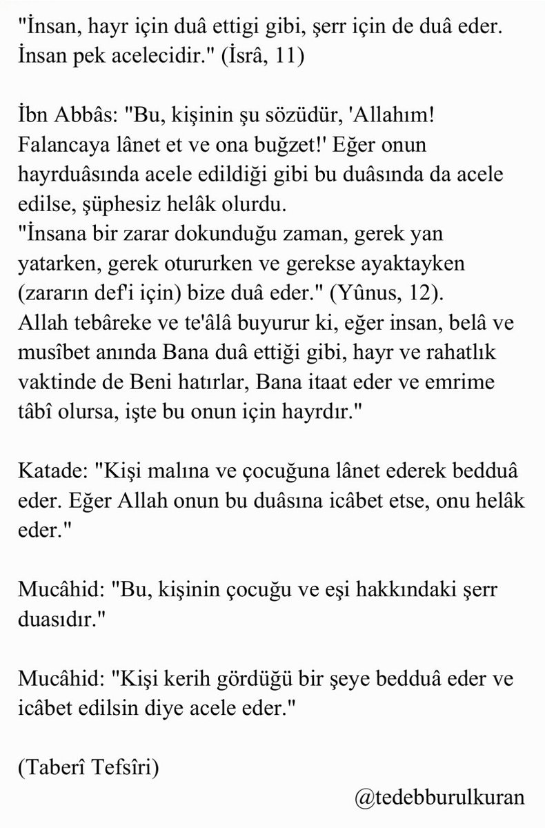 Selefin Tefsîri (@tedebburulkuran) on Twitter photo 