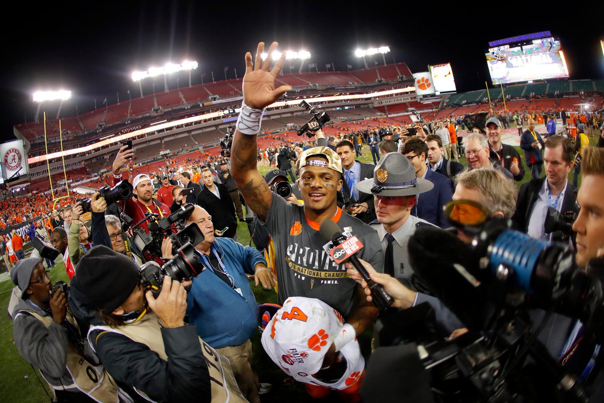 espn's tweet photo. 1. Deshaun Watson
2. Jonathan Allen
3. Dede Westbrook
4-50: ?
Where does the Heisman winner fall? Final #CFBRank: https://t.co/y4mViX4orK https://t.co/6wtRE1cJ52