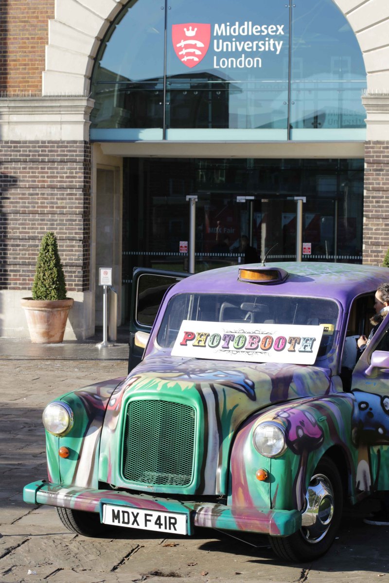 MiddlesexUni's tweet photo. Anyone spot this funky taxi cab on campus today? #MDXfair https://t.co/Bj39xbYWLK