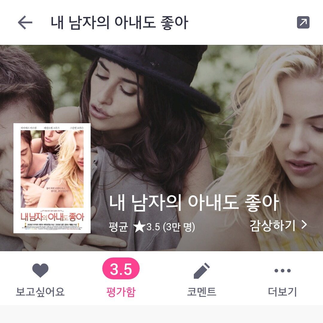 20. 내 남자의 아내도 좋아 (2009.04.15.개봉) 내용은 불편했지만 그 내용들을 품고 있는 배경과 분위기가 아름다워서 볼만했던 영화. 바르셀로나 특유의...