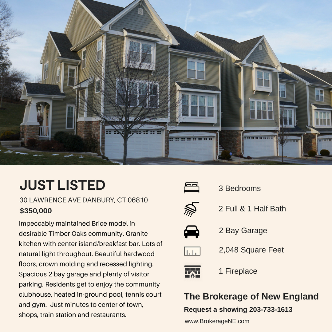 CTPropertyGal's tweet photo. Just Listed 30 Lawrence Ave Danbury CT 06810. Request a showing 203-733-1613 #brokeragene #fairfieldcountycondos #condosforsale #timberoaks https://t.co/J2F8qNgjgW