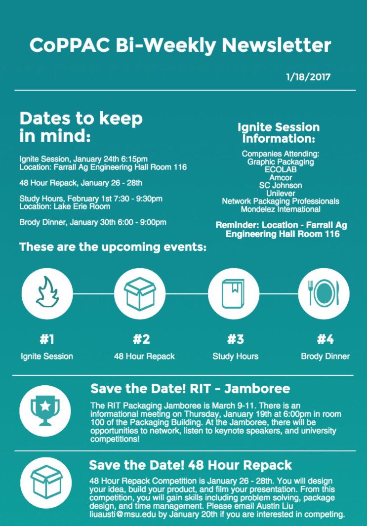 MSU_CoPPAC's tweet photo. Here is the Bi-Weekly Newsletter. Keep in mind these important dates! https://t.co/Ijfd40stba