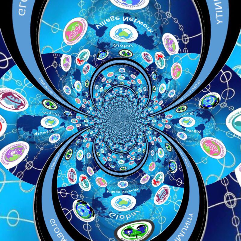 Crazy #GlobalVillageNetwork Community fractal via x-effects app.