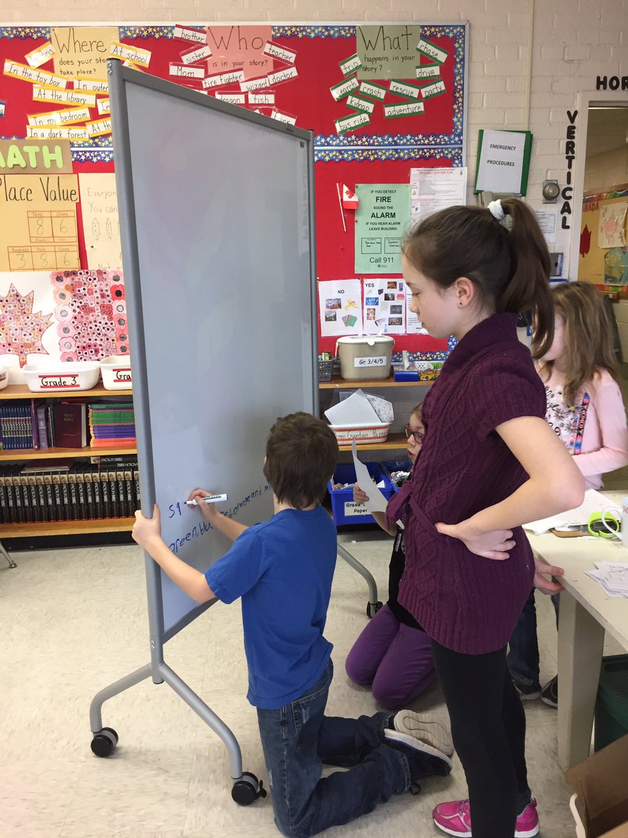 MrsHurleyClass's tweet image. Students working together to solve a patterning and algebra problem. #verticalsurface #mathisfun @alcdsb_stpk