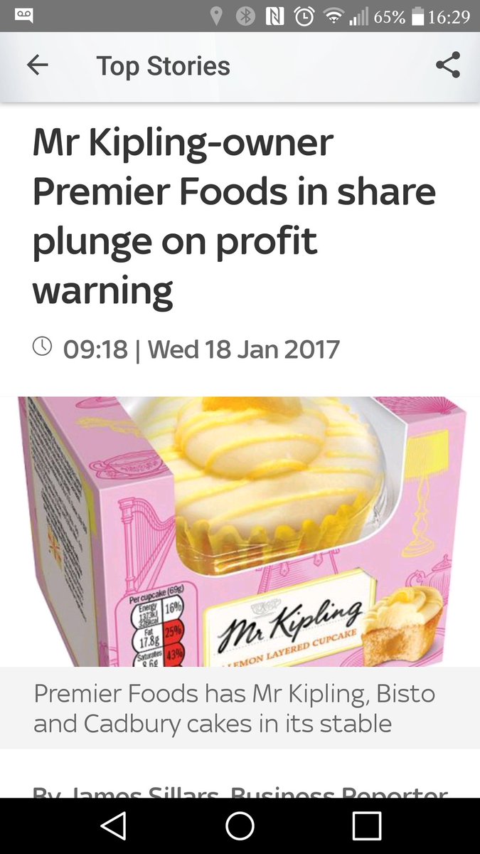 johnhoughchippy's tweet photo. Premier foods ?? I always thought they were hand made by a bloke named kipling ?  #news #kiplingcakes #cakes #food https://t.co/aDFLpBwcQj