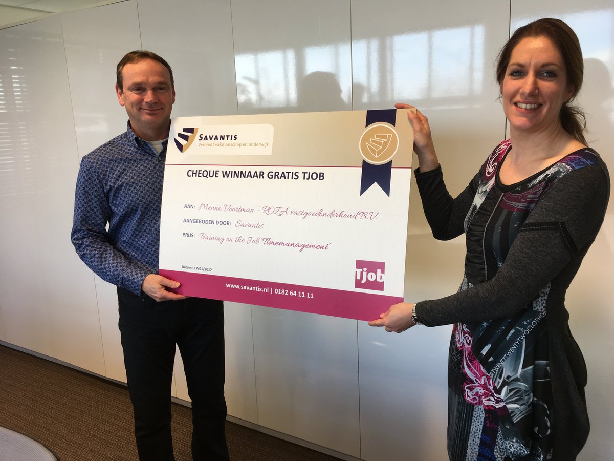 Gratis Training on the Job #Timemanagement gewonnen door <a href="/ROZAvgo/">ROZA vgo</a>. Gister de prijsuitreiking door Jolanda Raadjes. Gefeliciteerd Menno!