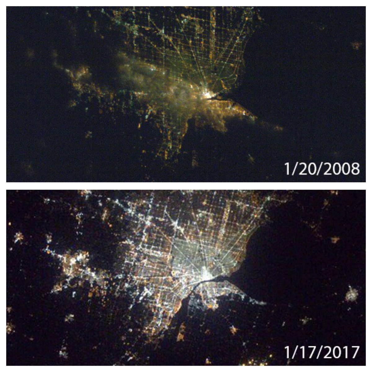 peterkadushin's tweet photo. When you install 65,000 LED streetlights #Detroit https://t.co/CHpAFGtBsy