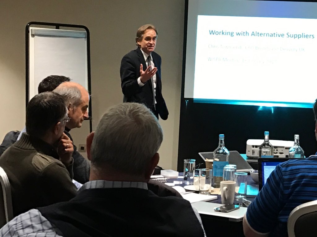 PurdicomCJ's tweet photo. Chris Townsend CEO of BDUK is on stage @UKWISPA discussing superfast UK @Purdicom #WeKnowWireless https://t.co/E0GHmY9R1T