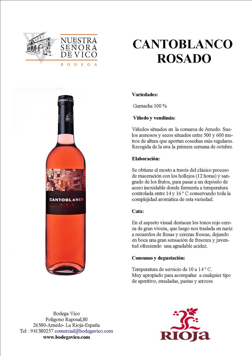 Esta próxima semana saldrá al mercado la nueva añada (2016) de nuestro Cantoblanco Rosado. Un vino joven y fresco para consumir todo el año!
