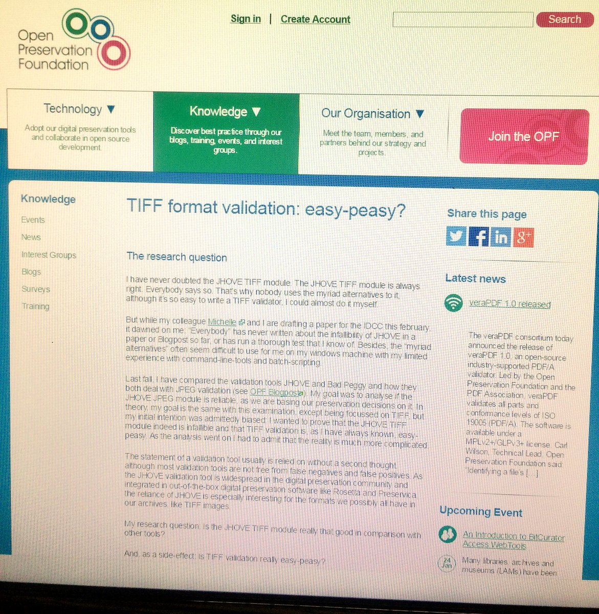 DPFManager's tweet photo. The post by @YvonneFriese @openpreserve about #TIFF validation tools including #DPFManager https://t.co/WwzsPo69Wm #digitalpreservation https://t.co/jfUi1rqduO