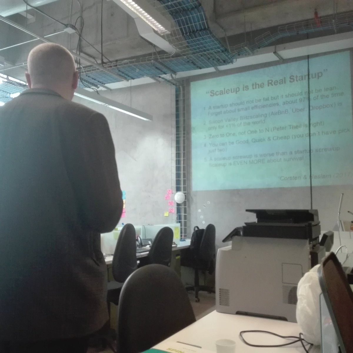 IanHaet's tweet photo. "Scaleup is the Real Startup" - @joehas in #Medellin #colombia @Ruta_N https://t.co/jTjhZIjlzh
