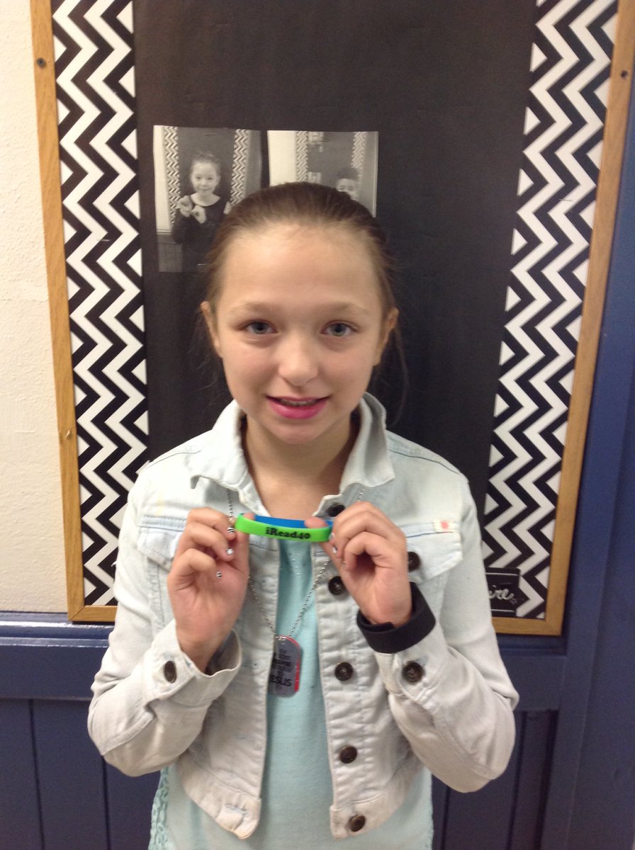 Proud of this girl for earning her iRead40 bracelet! #rssreads