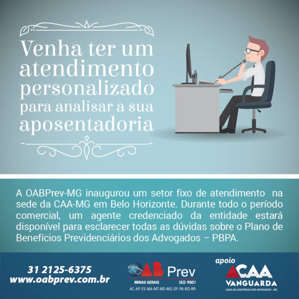 CAAMG's tweet photo. #OABPrev | Na #CAAMG há um posto de atendimento, onde você pode sanar todas as dúvidas sobre o Fundo de Pensão Multipatrocinado da #OAB! 😉 https://t.co/MX3BXZEZCi