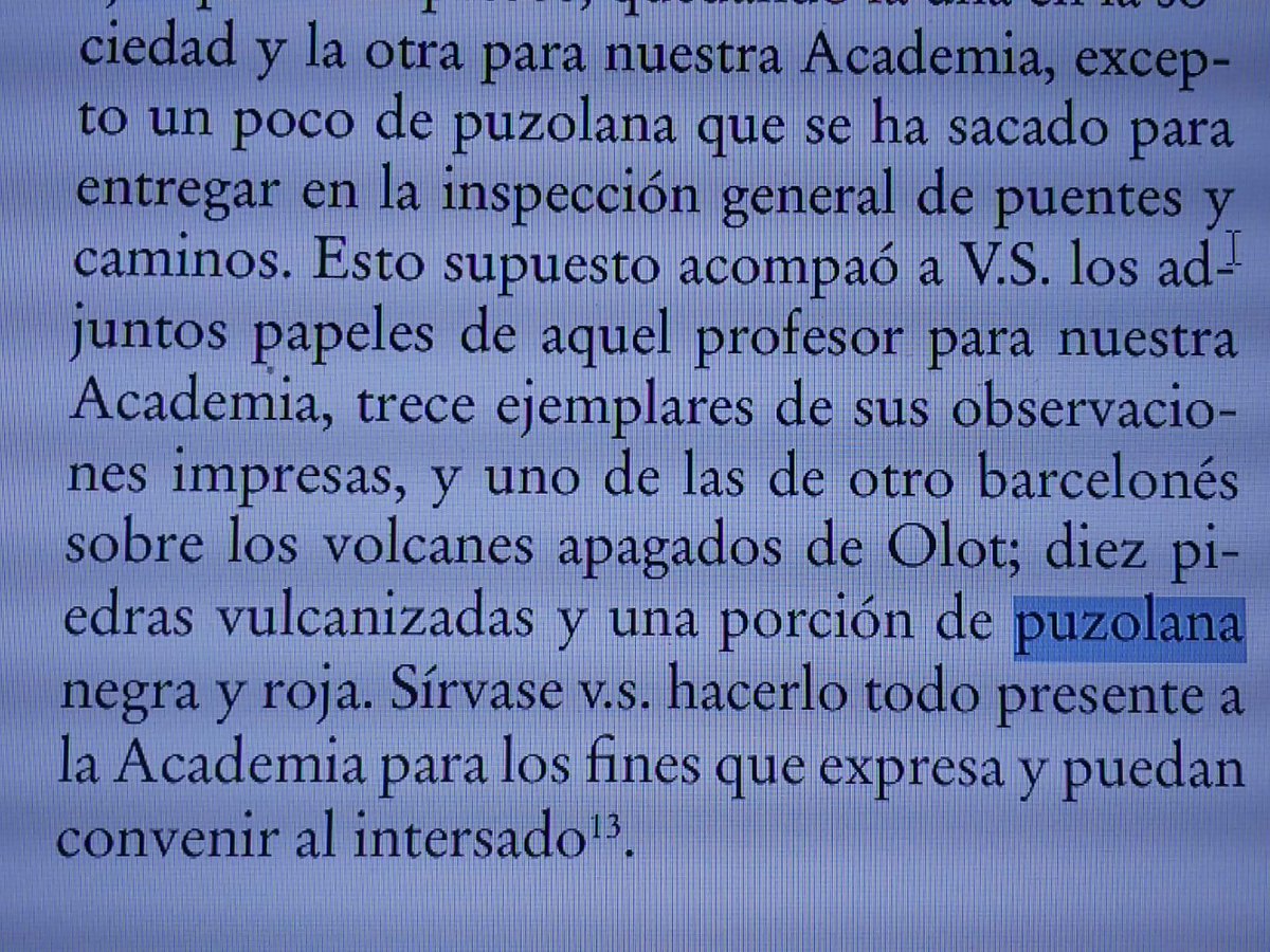 Xabedo's tweet image. Semblaria que el terme "puzolana" es feia servir en castellà, ja al segle XIX per a referir-se a la #greda o #lapilli @ToscaGarrotxa