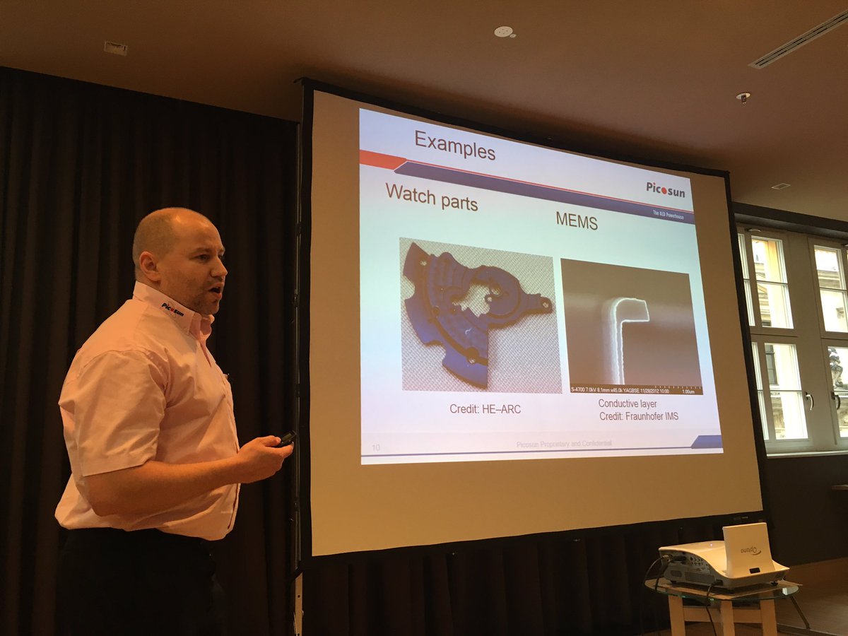 ChristophH15's tweet photo. Tero talking about 3D coatings.  #ALD4INDUSTRY #ALX #Picosun https://t.co/Um2Y17YTce
