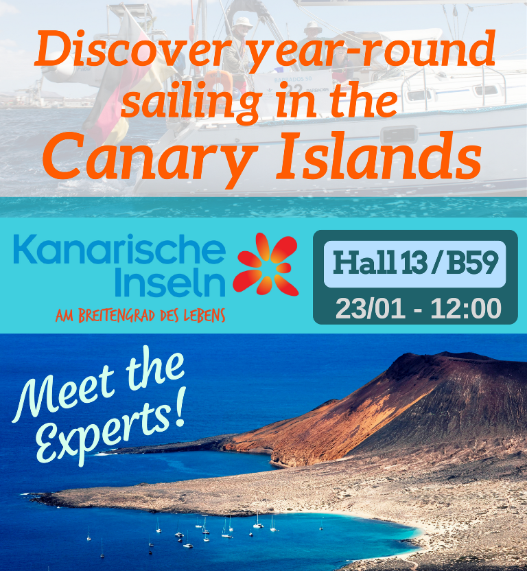 CaleroMarinas's tweet photo. Meet Jimmy Cornell, @LavaCharter_SLU @eccyachtcharter and more at @nonstopboot for the best advice on sailing in the @CanaryIslandsEN! https://t.co/d67kJOOzQ2