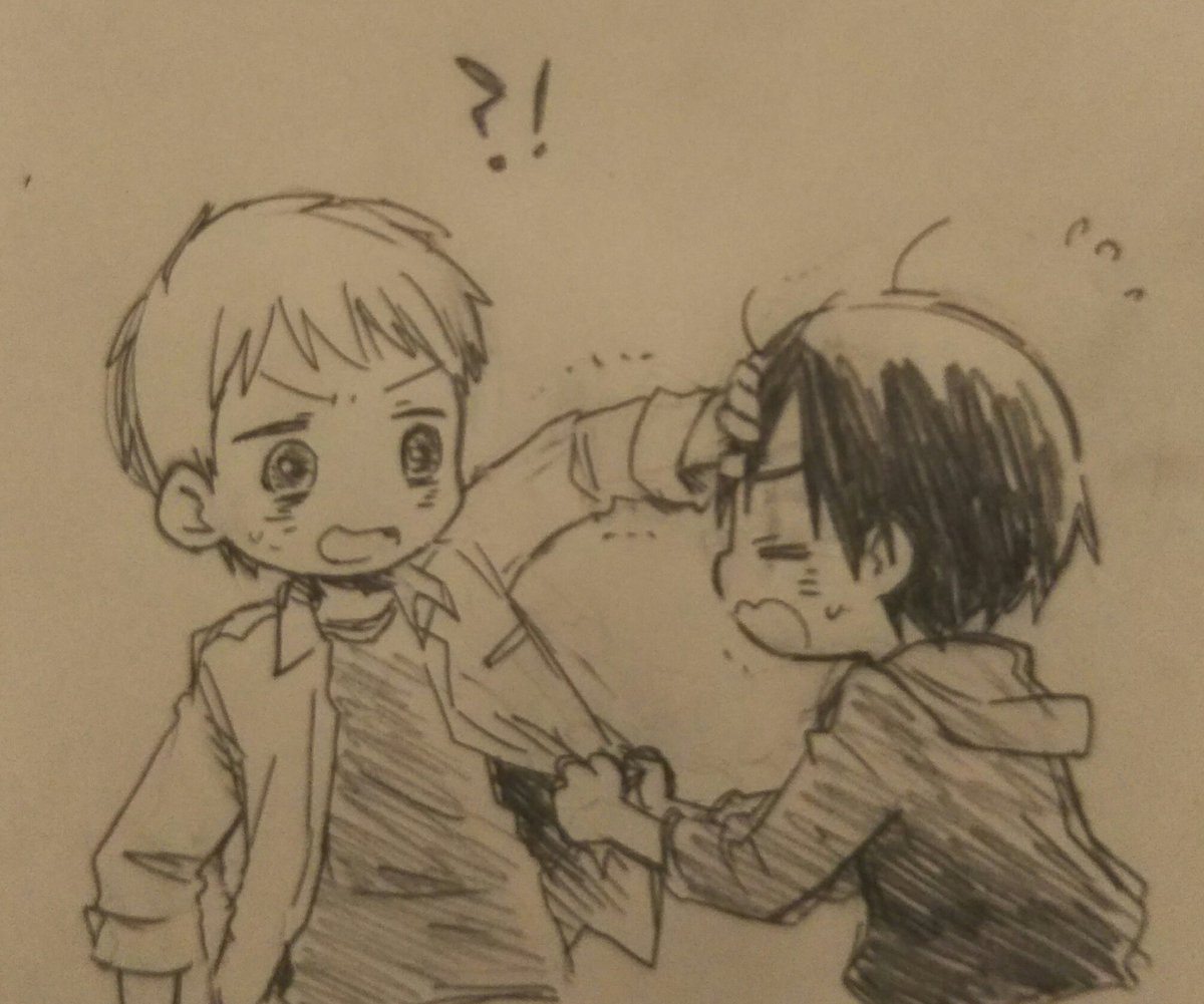 一枚絵の構図考えようとすると、くっつけて描きたい気持ちといやこいつら中高男子だからなって気持ちで脳内で葛藤が起きてこんな感じになる。
私の脳内の話であってこいつらがこんなやり取りをしているわけではない、と思う。