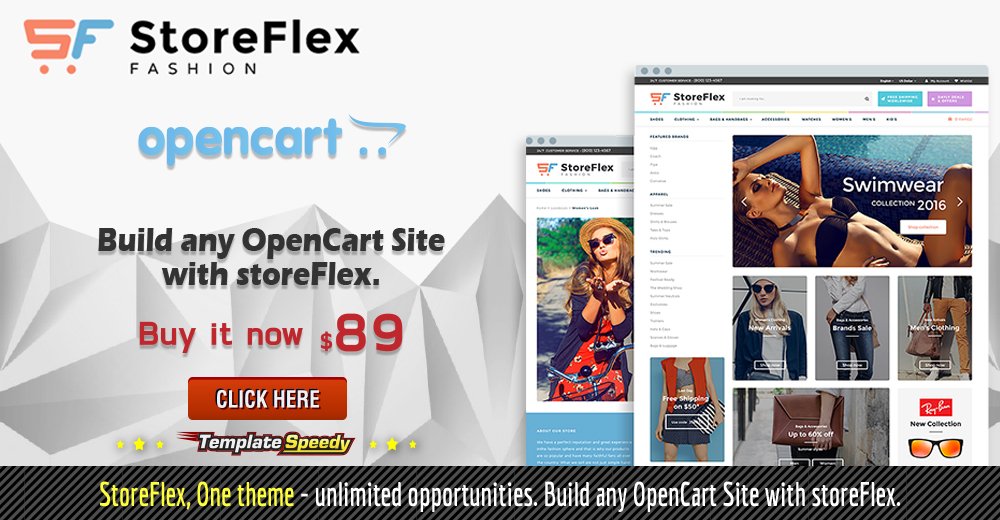 templatespeedy's tweet photo. #StoreFlex #Template #OpenCart One theme, unlimited opportunities. Build any OpenCart Site https://t.co/nYjUaYUzsW https://t.co/YpRcOksTdI