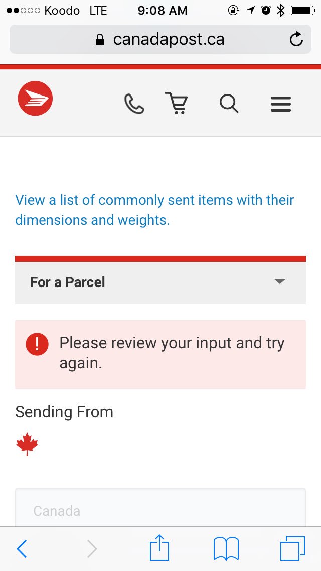 Reasons why people don't ship with <a href="/canadapostcorp/">Canada Post</a>: When all the input is correct, per their instructions, but you still can't through.