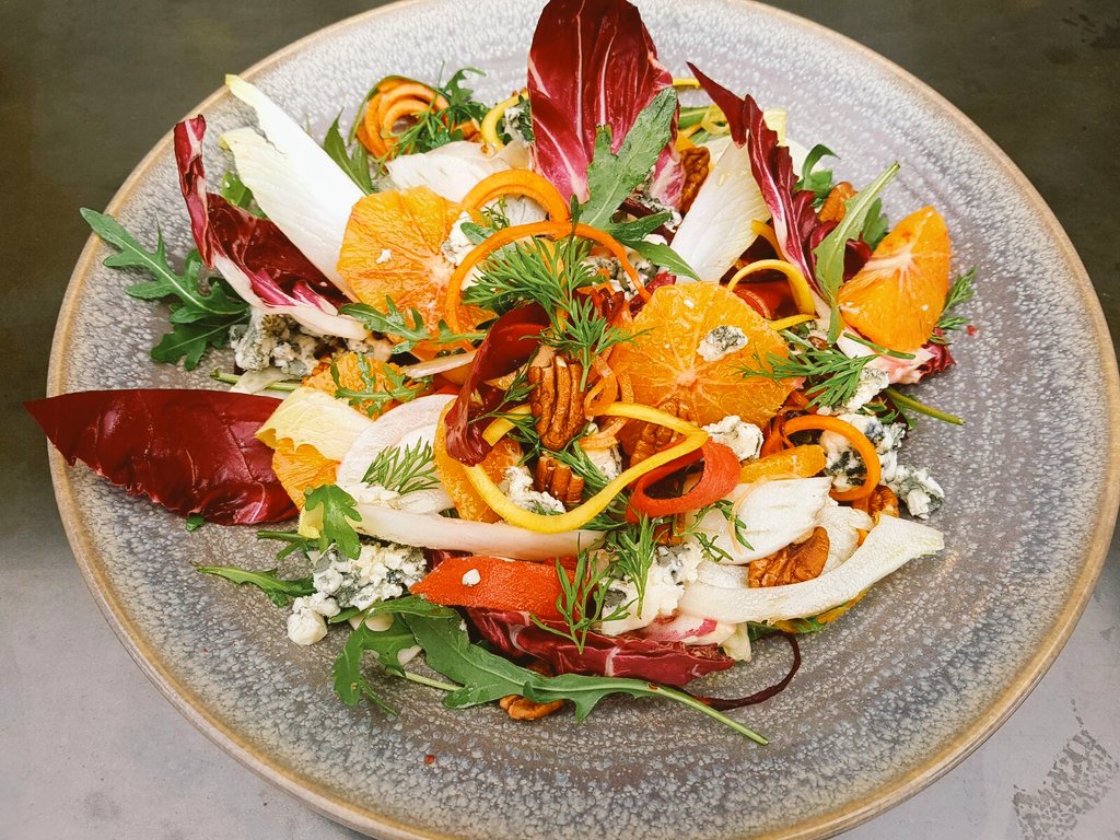 SaltAvoca's tweet photo. Today's #lunch #special Blood Orange, Fennel &amp; carrot salad w/ Radicchio chicory,  Rochfort cheese &amp; Pecan nuts €13.95 #saltcafe #Monkstown https://t.co/GsyhmkSwNQ