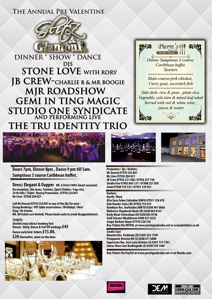 regfraternityuk's tweet photo. Glitz&Glamour Dinner, Show & Dance Sat 11 Feb ft. @TrueIdentity247 @StoneLoveMusic #JBCrew #MJRRoadshow #GemiIntingMagic #StudioOneSyndicate https://t.co/bCafTwvwOz