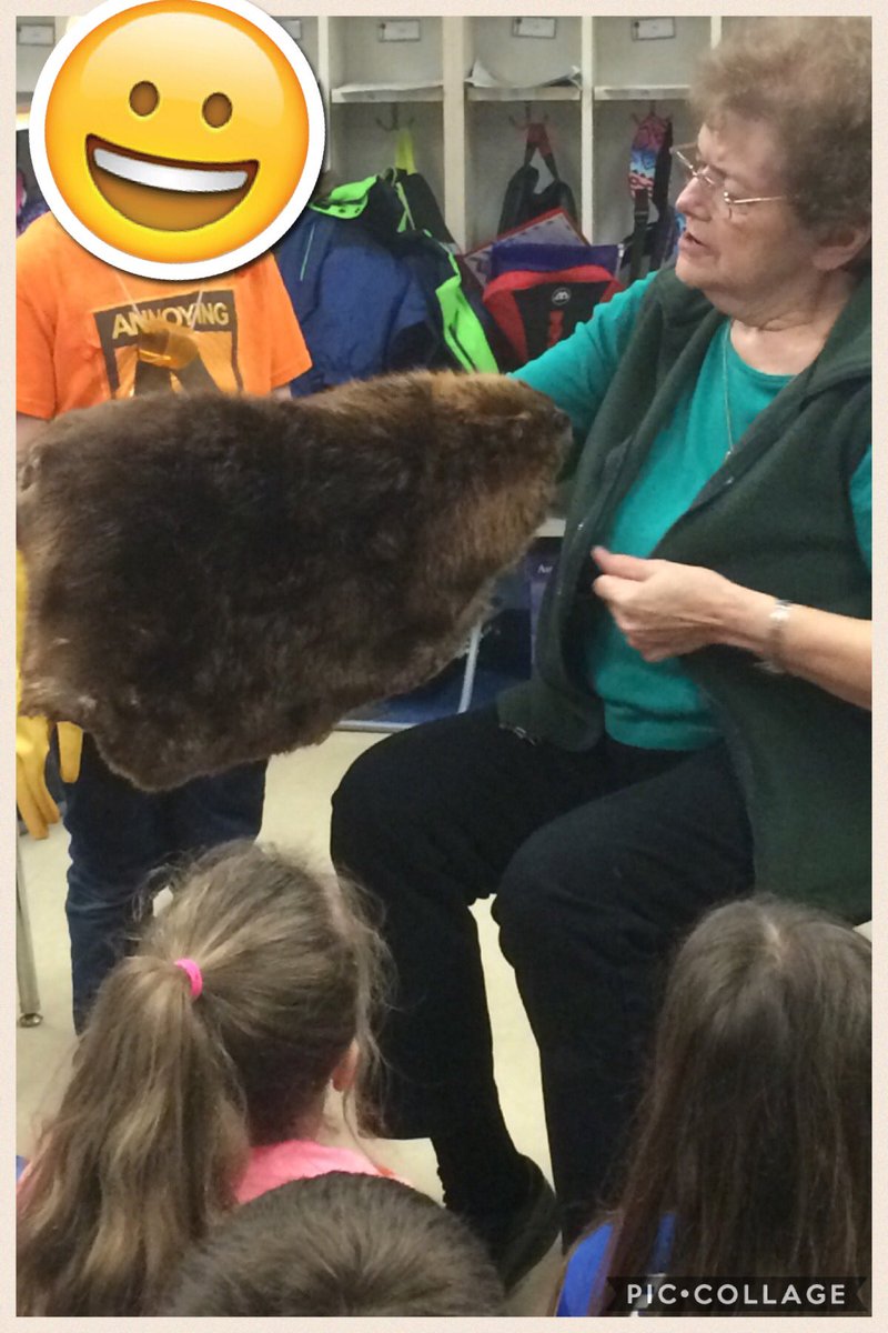 2nd_grade_scots's tweet photo. Mrs. Weiler came yesterday to share some of her beaver items with us! @HighElem https://t.co/8OxGhZSQlK
