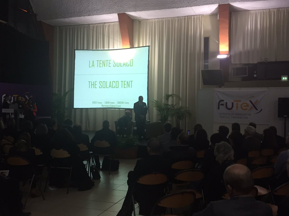 FUTEXCONVENTION's tweet photo. #Futex remise des prix challenge étudiants 1000€ à La tente en fibre photovoltaïque auto productrice d'énergie https://t.co/agxlkMcRWw