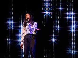 Northeastern's tweet photo. #Northeastern community illuminated #MLK's legacy through song, dance, video & narrative at 'A Tribute to the Dream' https://t.co/AmYvGewFH6 https://t.co/bq5KqIoafV