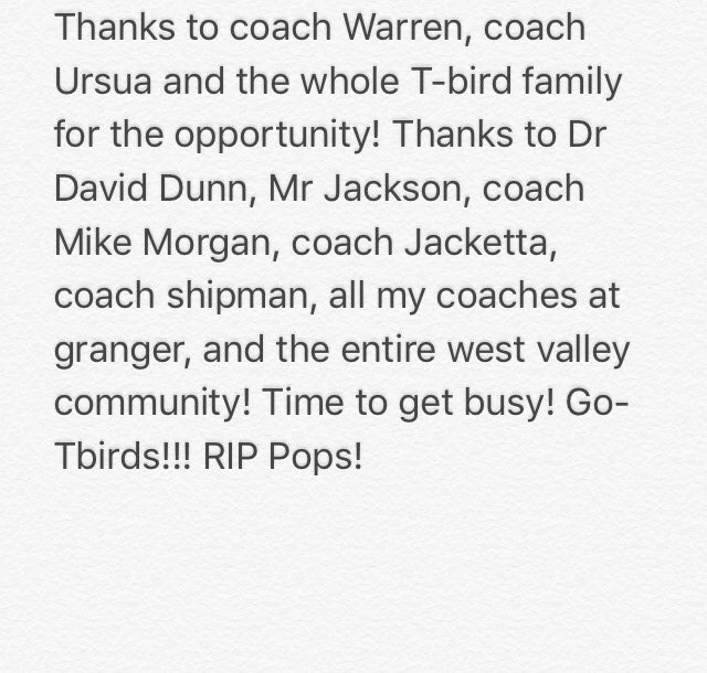 sommyIII's tweet photo. Blessed to say I will be furthering my education and taking my God giving talents to the university of southern Utah! #GoTbirds! Rip dad! 🙌🏾 https://t.co/deOncFfQxQ
