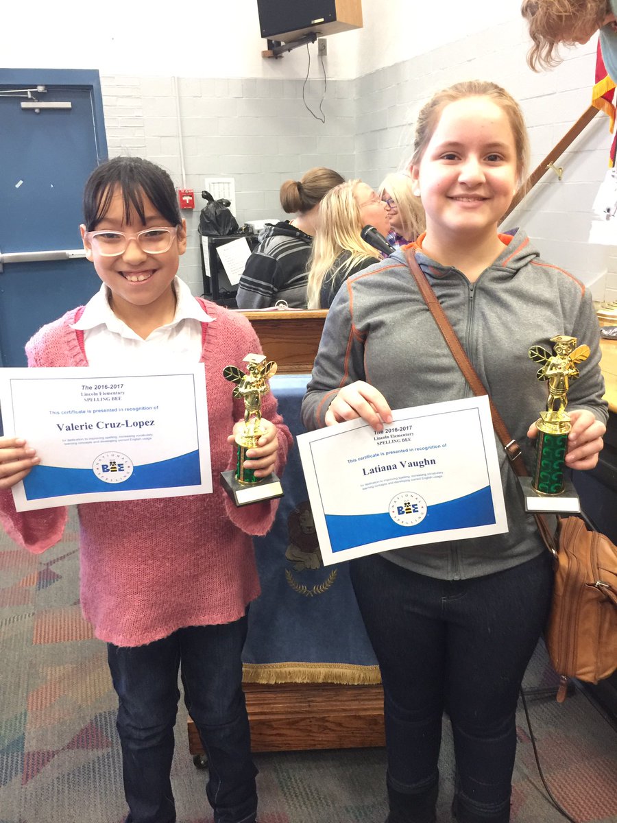 KCS_Lincoln's tweet photo. Congrats to our Spelling Bee winners! https://t.co/B39nbiE86Z