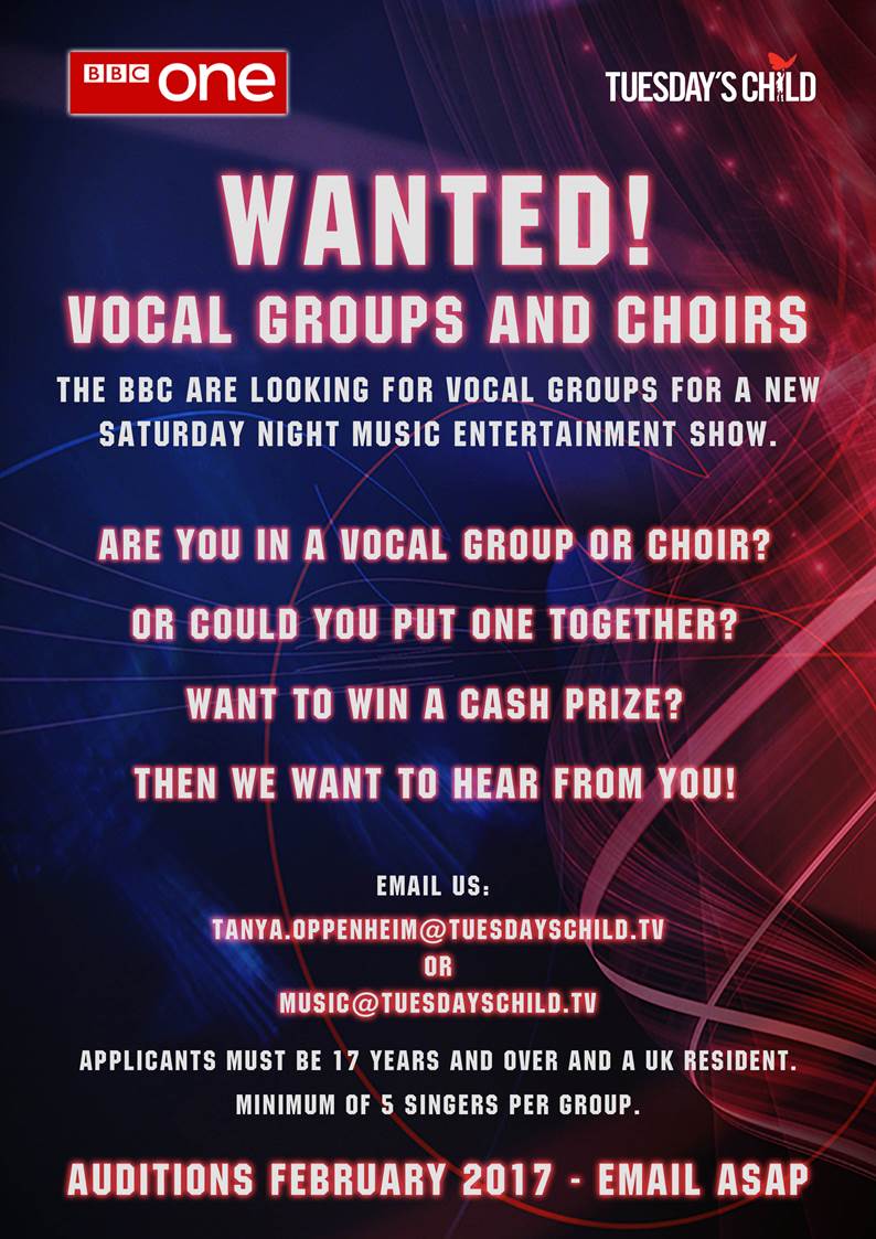 CreativeElixir's tweet photo. @BBC interested in hearing from both established groups, #choirs #shows https://t.co/RQCOdgv4nZ
