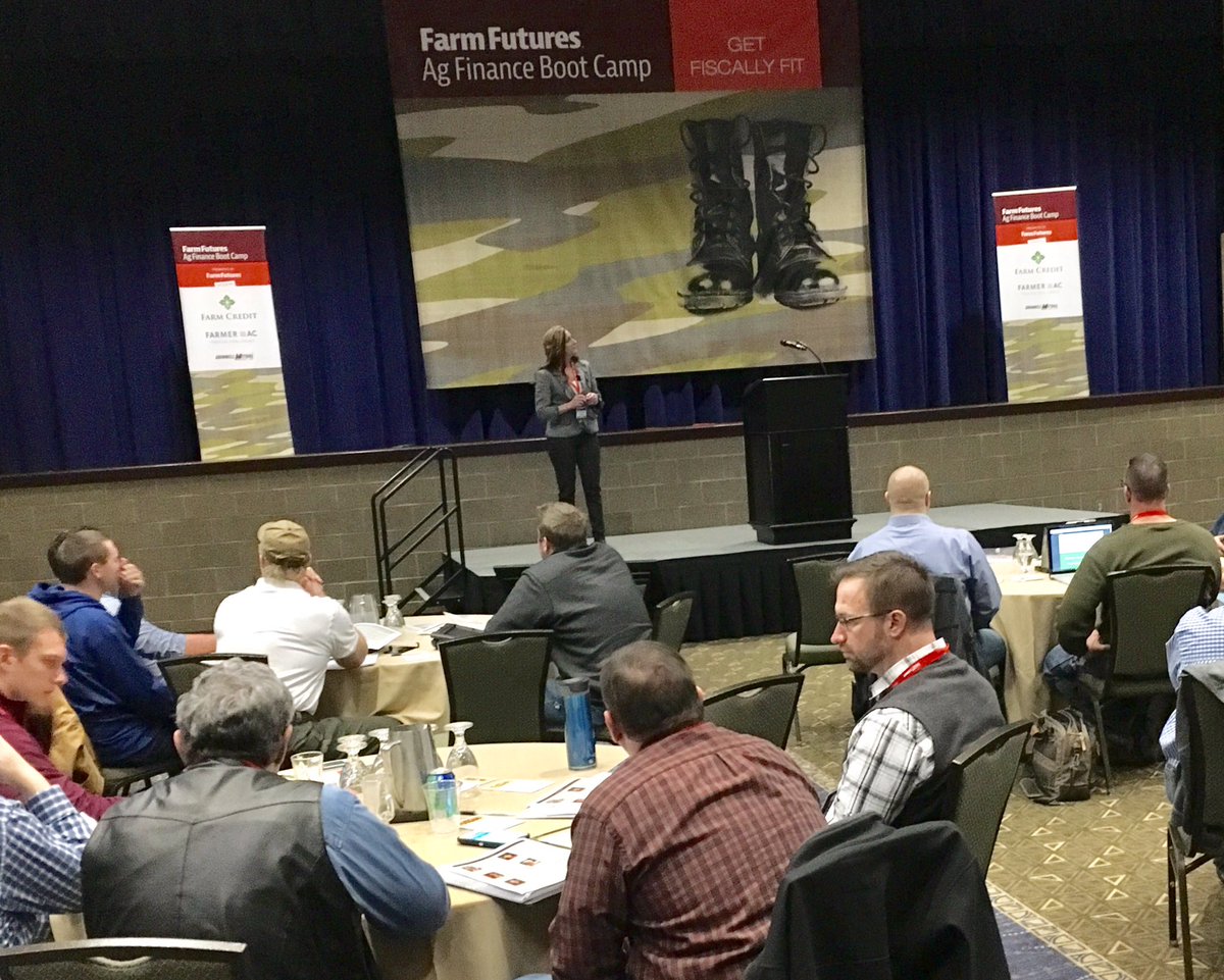 FarmFutures's tweet photo. AgriVision CPA Brenda Duckworth makes the case for #accrual statements at the farm futures ag finance Boot Camp #ffbootcamp17 https://t.co/NWpRVlJbks
