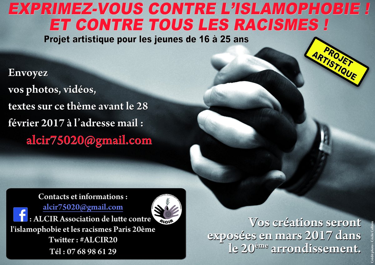 Projet artistique à destination des jeunes de 16 à 25ans
Envoyez nous vos textes, photos, vidéos, dessins avant le 28 fév