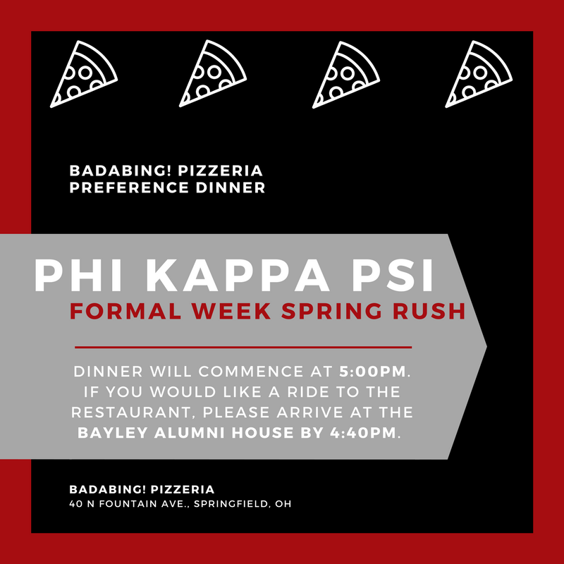 Phi Psi Wittenberg (@phipsiwitt) on Twitter photo Can't wait to see the boys... Preference Dinner #1 tonight at <a href="/_badabingpizza/">BadaBing! Pizzeria</a>. #rushthetrillest Can't wait to see the boys... Preference Dinner #1 tonight at <a href="/_badabingpizza/">BadaBing! Pizzeria</a>. #rushthetrillest