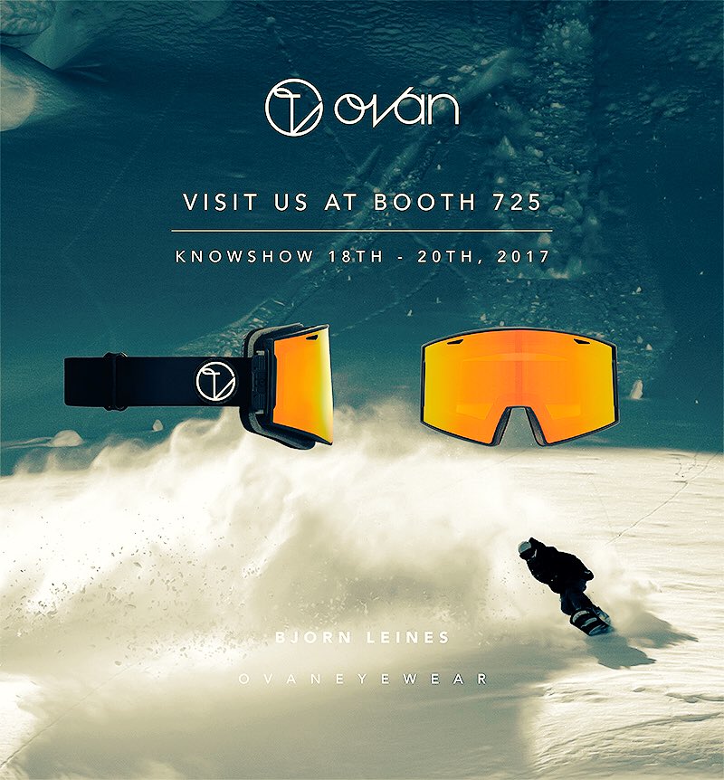 SHRED_ENT's tweet photo. Come by &amp; see the new Ovan line this week at know?show @ovaneyewear @KNOWSHOW #ovaneyewear #goggles #sunglasses #winter2018 #abovethevision https://t.co/D2fZUG3yOL