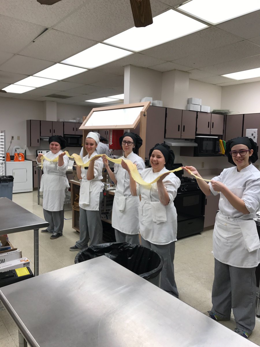 WHSProStart's tweet photo. Pasta making today! https://t.co/he4H7hDeup